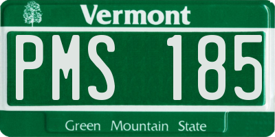 VT license plate PMS185