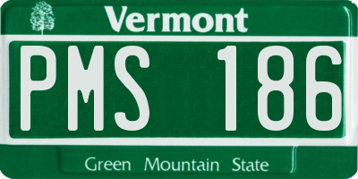 VT license plate PMS186