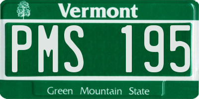 VT license plate PMS195