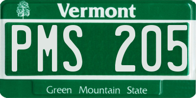 VT license plate PMS205