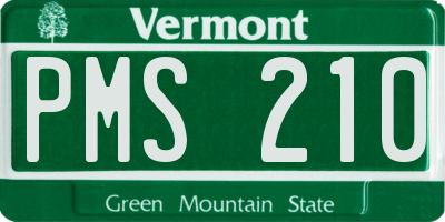 VT license plate PMS210