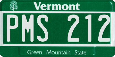 VT license plate PMS212
