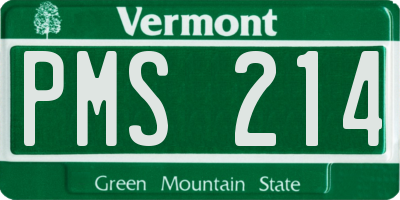 VT license plate PMS214