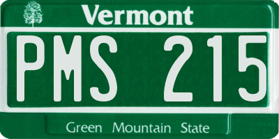 VT license plate PMS215