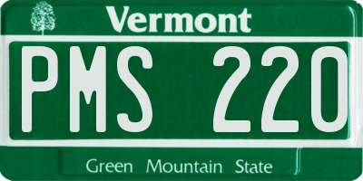 VT license plate PMS220