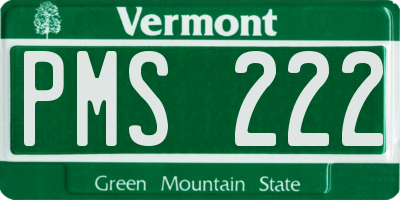 VT license plate PMS222