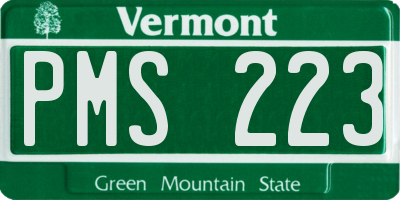 VT license plate PMS223