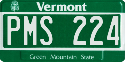 VT license plate PMS224