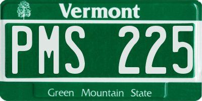 VT license plate PMS225