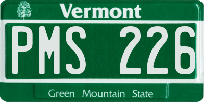 VT license plate PMS226