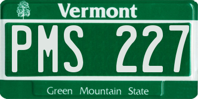 VT license plate PMS227