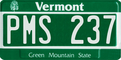 VT license plate PMS237