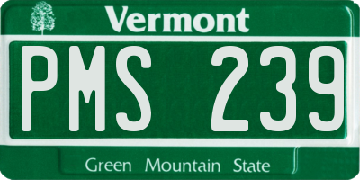 VT license plate PMS239