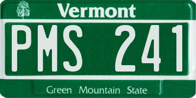 VT license plate PMS241