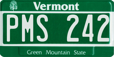VT license plate PMS242