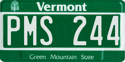 VT license plate PMS244
