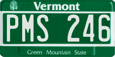 VT license plate PMS246