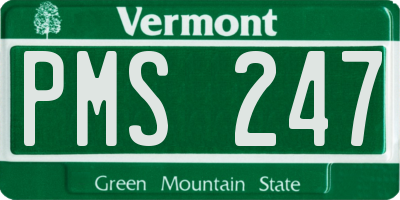 VT license plate PMS247
