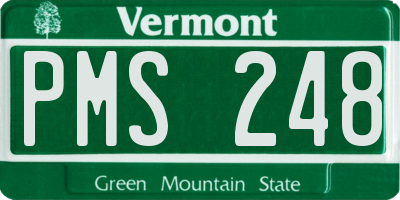 VT license plate PMS248