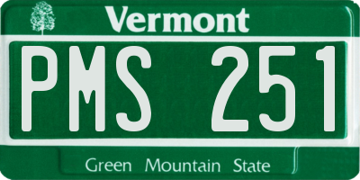 VT license plate PMS251