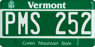 VT license plate PMS252