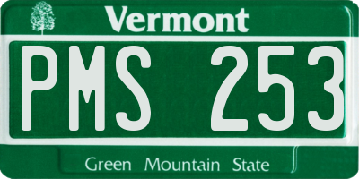 VT license plate PMS253