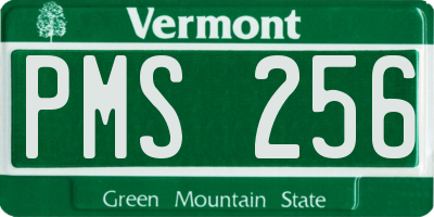 VT license plate PMS256