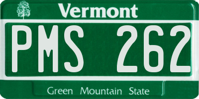 VT license plate PMS262