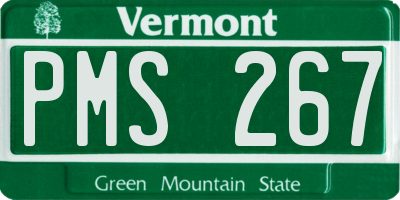 VT license plate PMS267