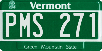 VT license plate PMS271