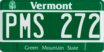 VT license plate PMS272