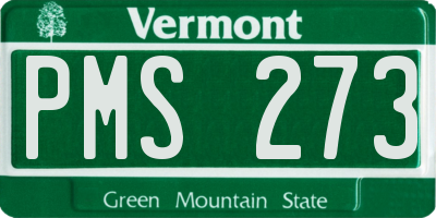 VT license plate PMS273