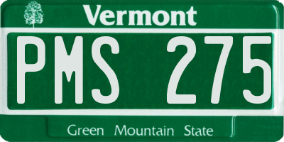 VT license plate PMS275