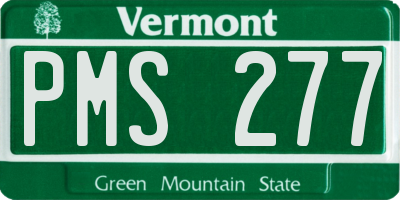 VT license plate PMS277