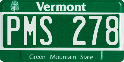 VT license plate PMS278