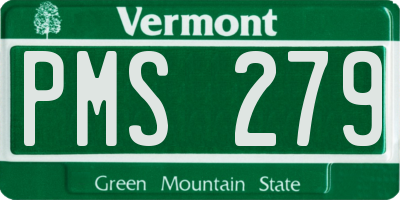VT license plate PMS279