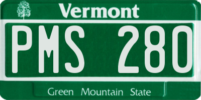 VT license plate PMS280
