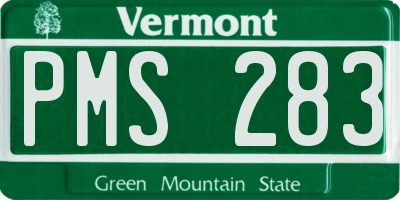 VT license plate PMS283