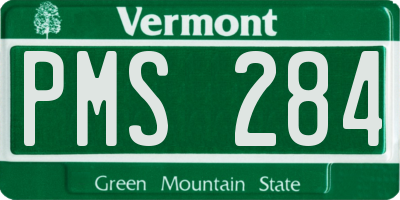VT license plate PMS284