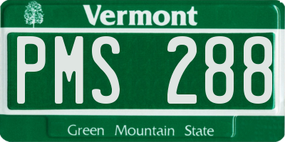 VT license plate PMS288