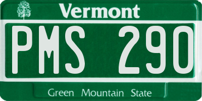 VT license plate PMS290