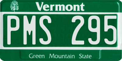 VT license plate PMS295