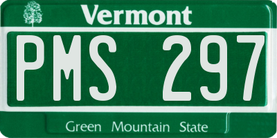 VT license plate PMS297