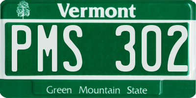 VT license plate PMS302