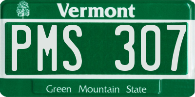VT license plate PMS307