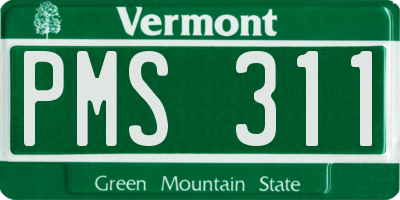 VT license plate PMS311