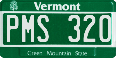 VT license plate PMS320