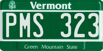 VT license plate PMS323