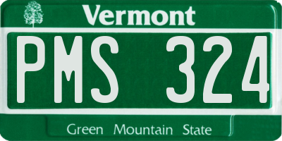 VT license plate PMS324