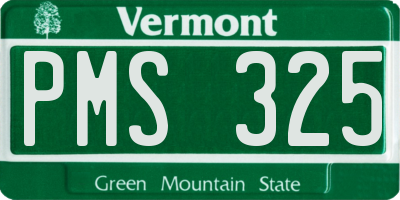 VT license plate PMS325